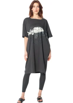 RUNDHOLZ, weites Kleid mit Retro-Print 1251300902