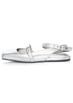 VIC MATIÉ, flache Sandalen mit Riemchen in Silber