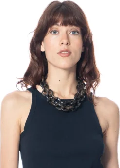 YAEL NADIV, zweireihiger Chocker ANGELICA aus Büffelhorn
