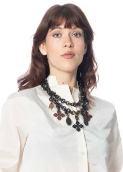YAEL NADIV, zweireihiger Chocker SANDRA aus Büffelhorn